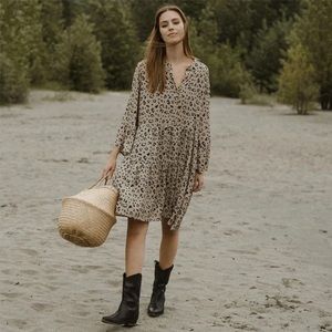 NWT Jackson Rowe Malad Dress Leopard Size Large